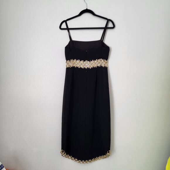 $1311 Alexis Tale Black Midi Dress Dress Golden Ring Chain Sz Small - Picture 15 of 16